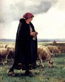 Une bergerie avec son troupeau Vie rurale réalisme Julien Dupré
